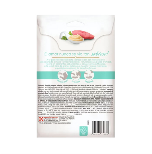 Fancy Feast Purée Kiss Atún - Snacks para Gatos