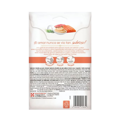 Fancy Feast Purée Kiss Atún y Salmón - Snacks para Gatos