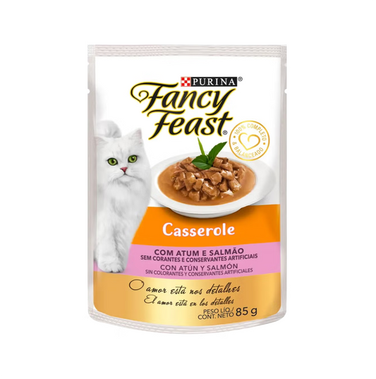 Fancy Feast Pouch Casserole Atún y Salmón - Alimento Húmedo para Gatos