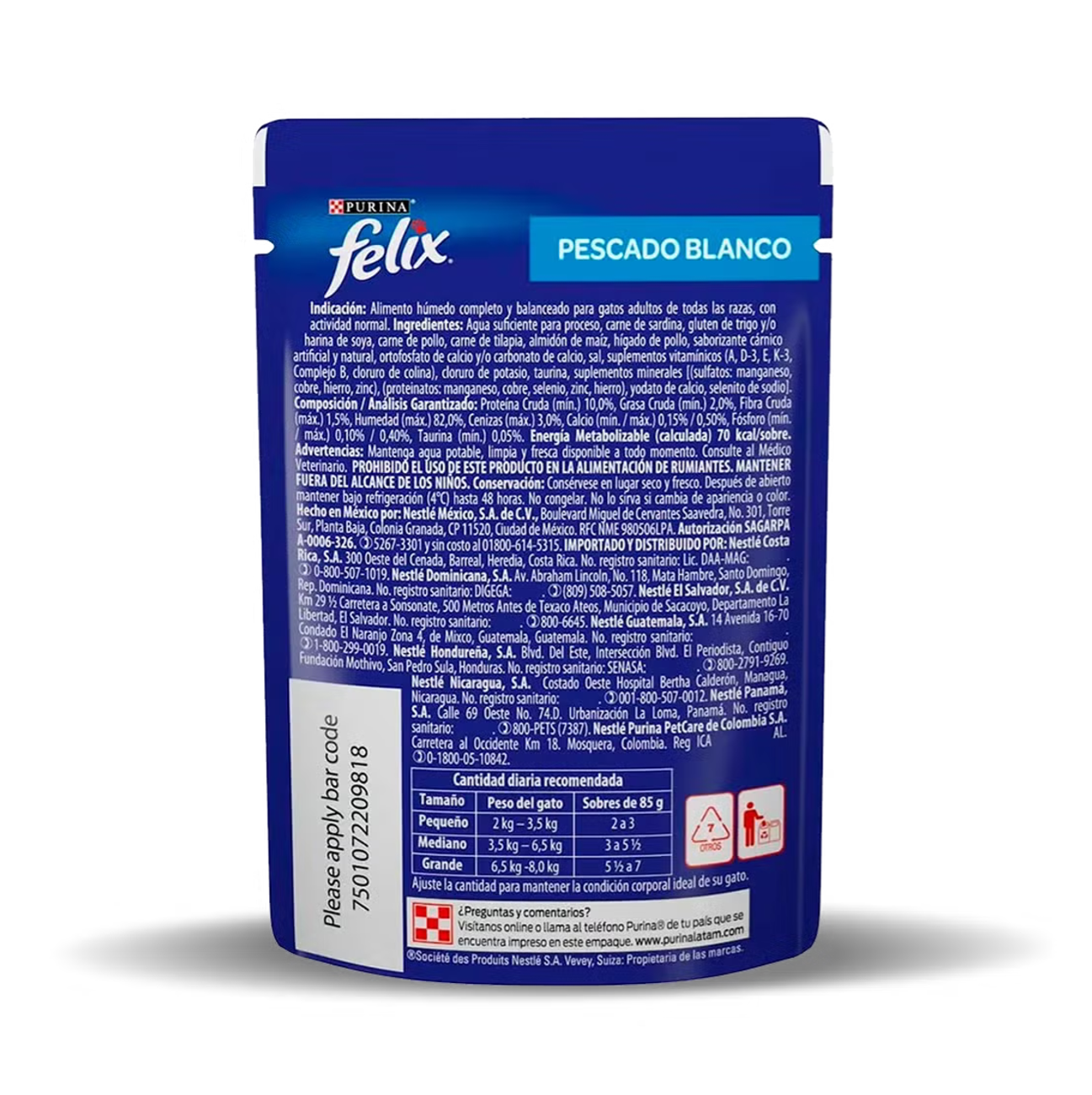 Felix con Pescado Blanco - Alimento para Gatos
