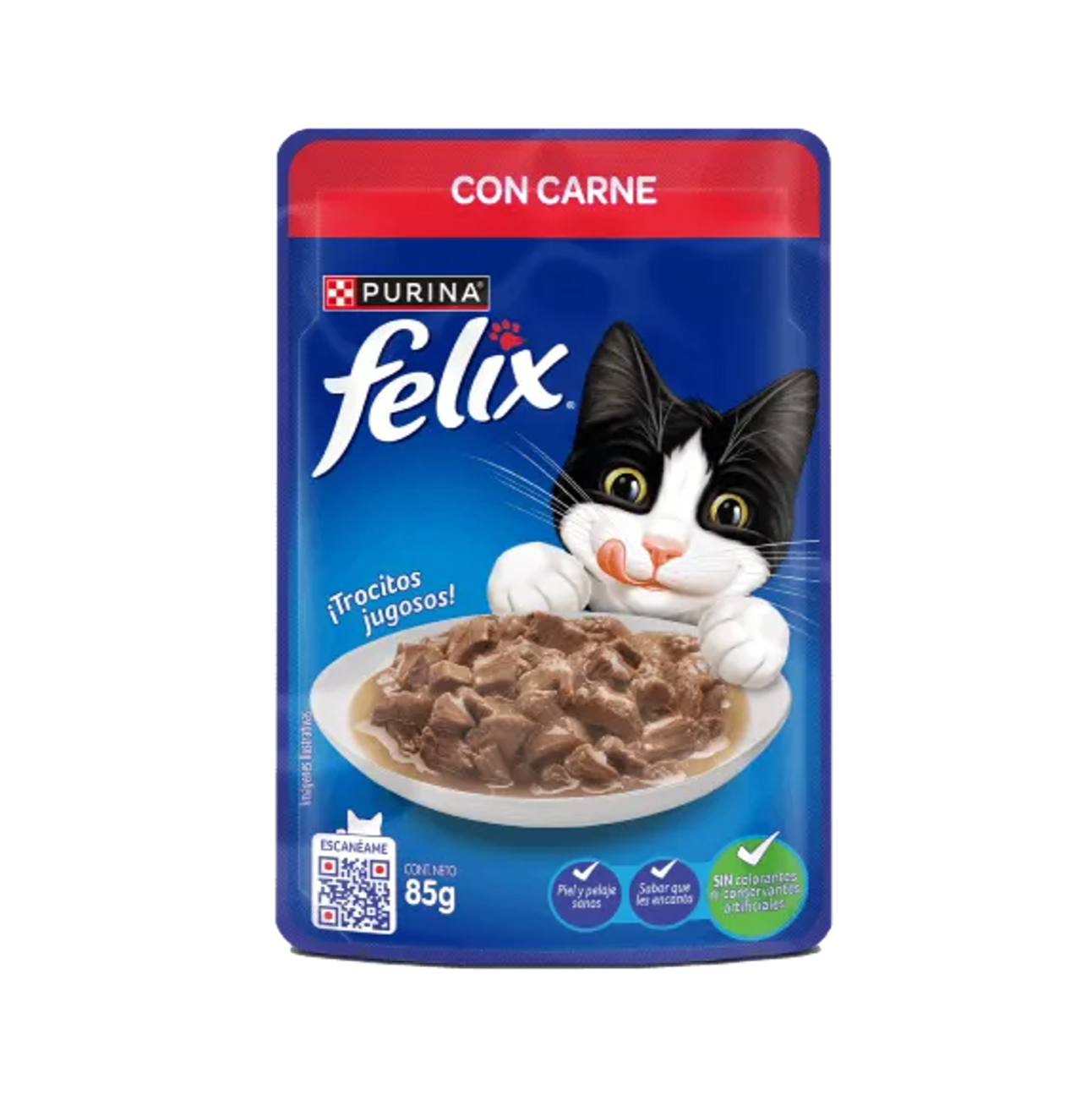 Felix Pouch con Carne - Alimento Húmedo para Gatos