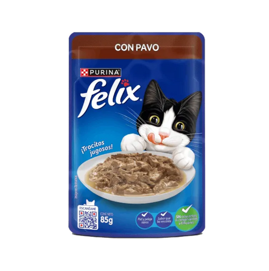 Felix Pouch con Pavo - Alimento Húmedo para Gatos