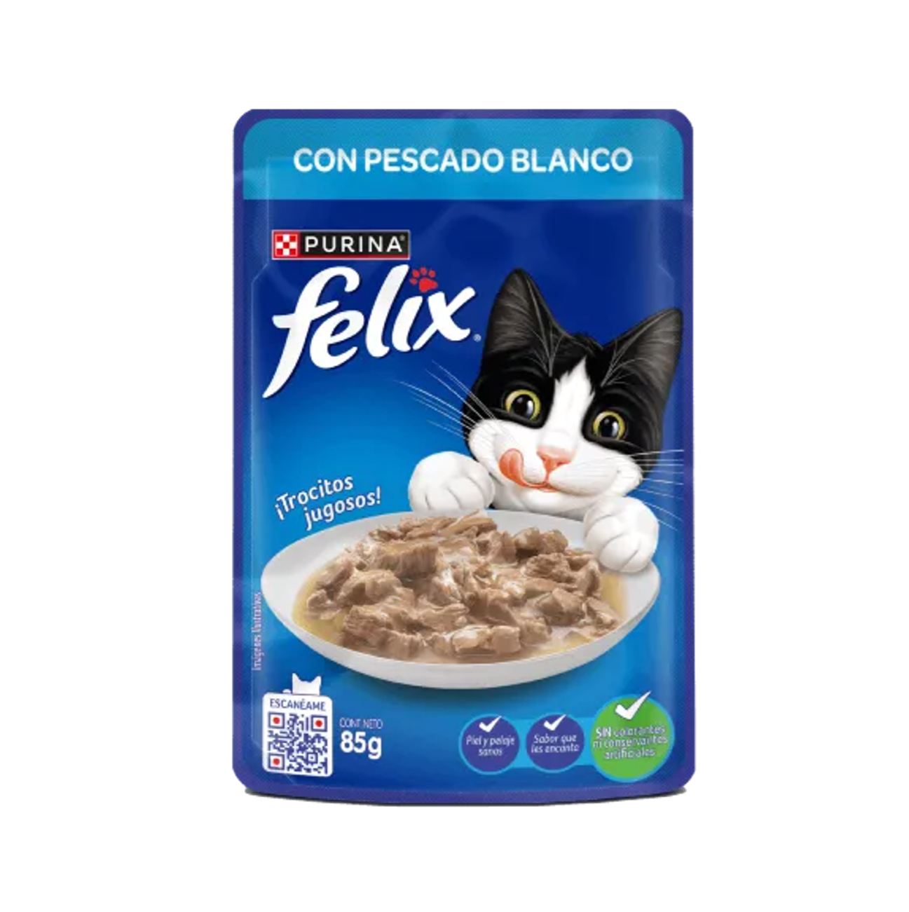 Felix Pouch con Pescado Blanco - Alimento Húmedo para Gatos