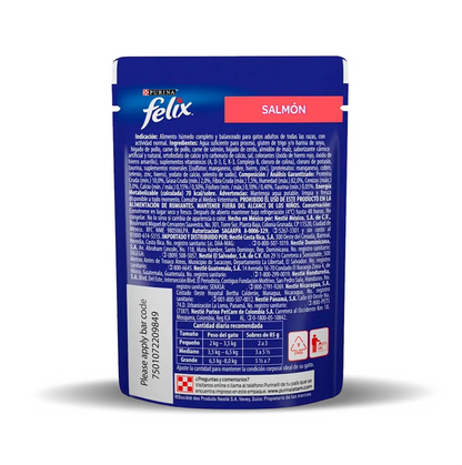 Felix Pouch con Salmón - Alimento Húmedo para Gatos