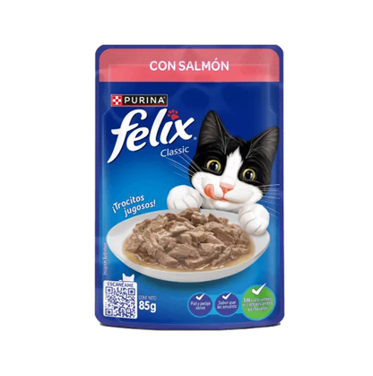 Felix Pouch con Salmón - Alimento Húmedo para Gatos