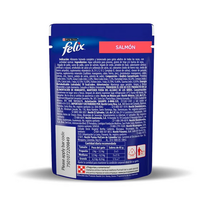 Felix con Salmón - Alimento Húmedo para Gatos