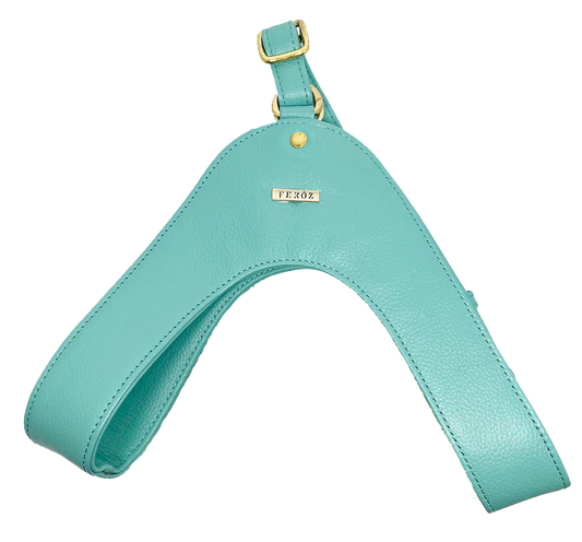 Feroz Arnés de Cuero Turquesa - Arnés para Perros