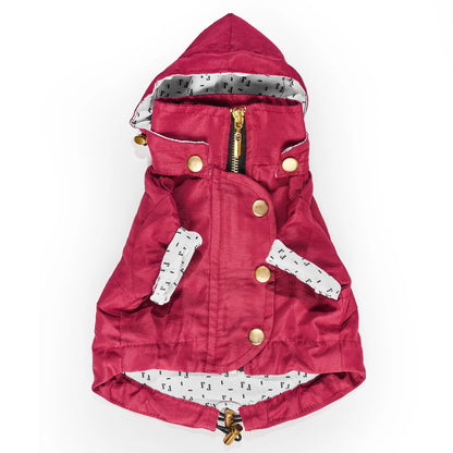 Feroz Chaqueta Impermeable Vinotinto - Ropa para Perros