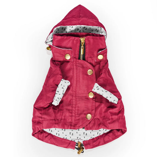 Feroz Chaqueta Impermeable Vinotinto - Ropa para Perros