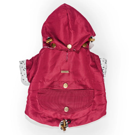 Feroz Chaqueta Impermeable Vinotinto - Ropa para Perros