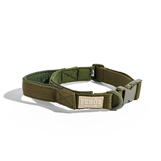 Feroz Collar Reata Basic Verde Militar - Collares para Perros