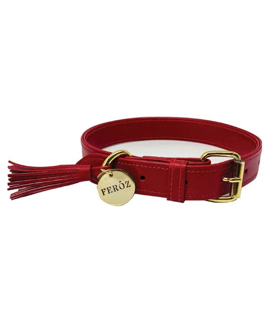 Feroz Collar de Cuero Rojo - Collares para Perros