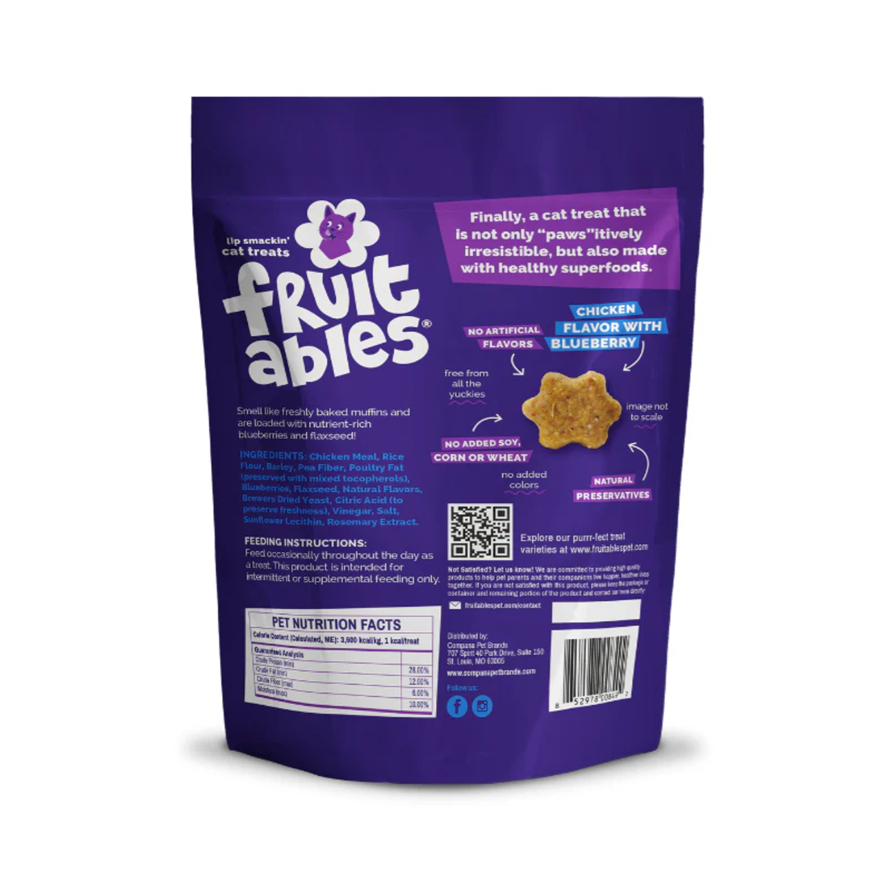 Fruitables Pollo y Arándanos - Snacks para Gatos