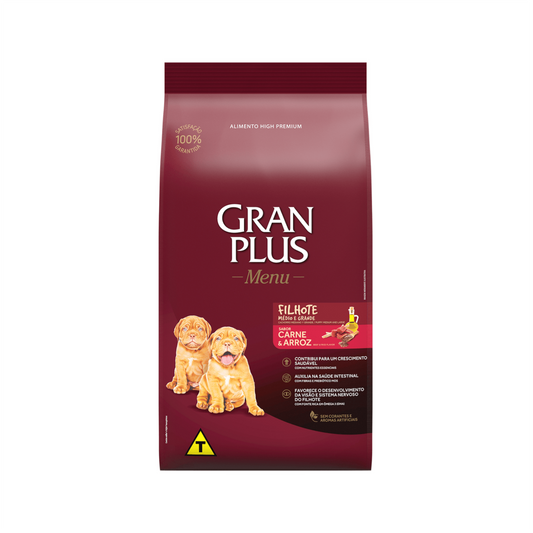 Gran Plus Cachorro Mediano y Grande Carne y Arroz - Comida para Perro