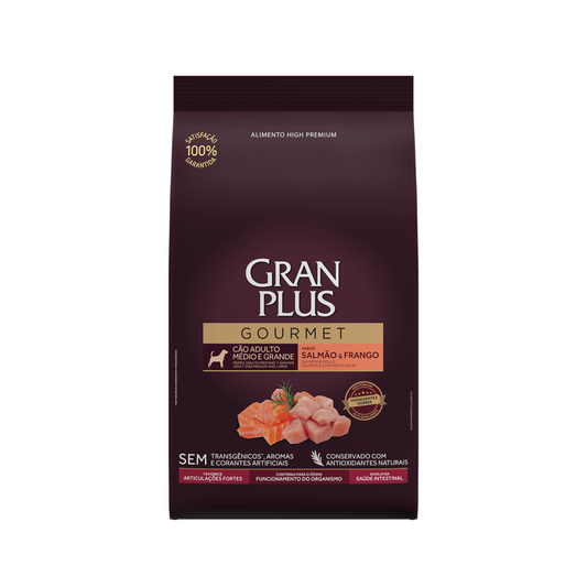 Gran Plus Gourmet Perro Adulto Mediano y Grande Salmón y Pollo (10.1 KG)