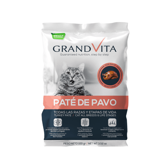 Grand Vita Paté de Pavo - Alimento húmedo para Gatos