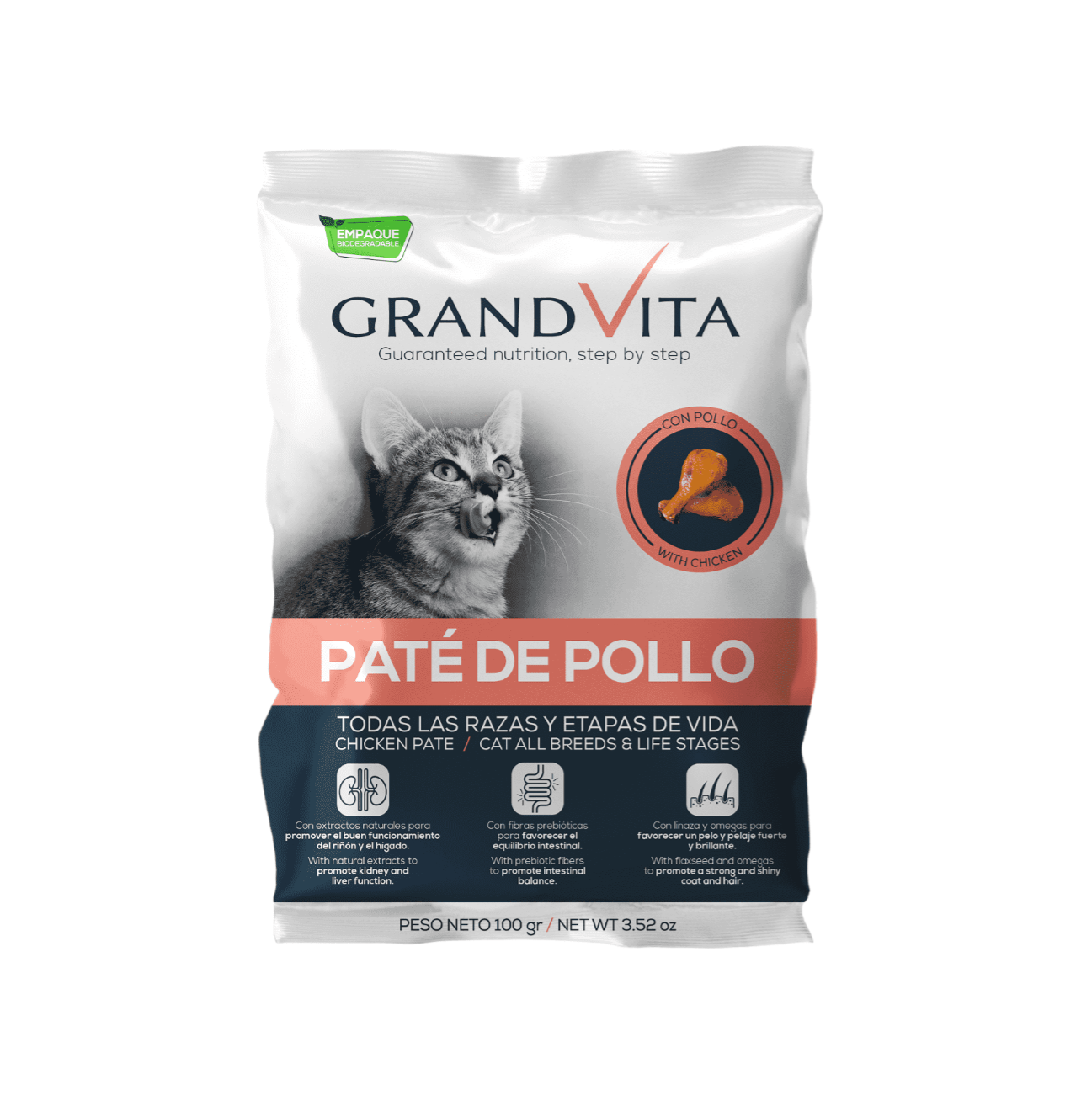 Grand Vita Paté de Pollo - Alimento húmedo para Gatos