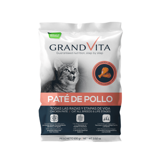 Grand Vita Paté de Pollo - Alimento húmedo para Gatos