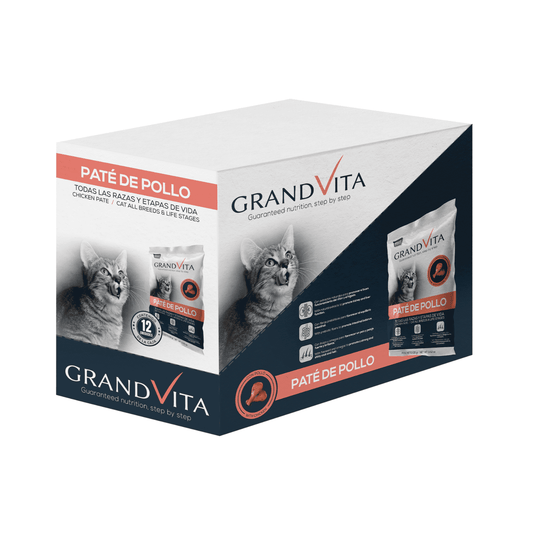 Grand Vita Paté de Pollo - Alimento húmedo para Gatos