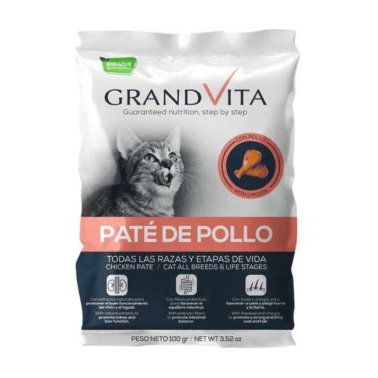 Grand Vita Paté de Pollo - Alimento húmedo para Gatos