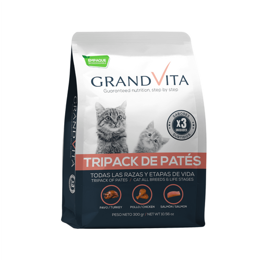 Grand Vita Tripack Paté Surtido - Alimento Húmedo para Gatos