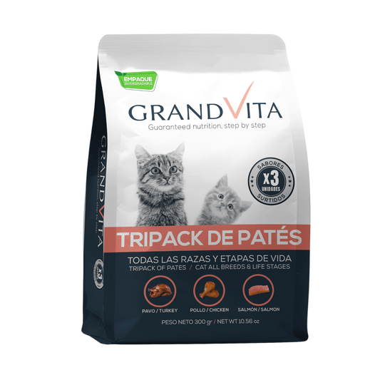 Grand Vita Tripack Paté Surtido para Gatos (300 G)