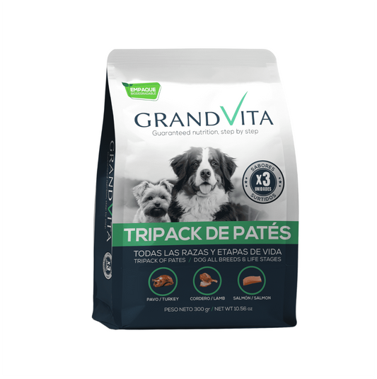 Grand Vita Tripack Paté Surtido - Alimento Húmedo para Perros