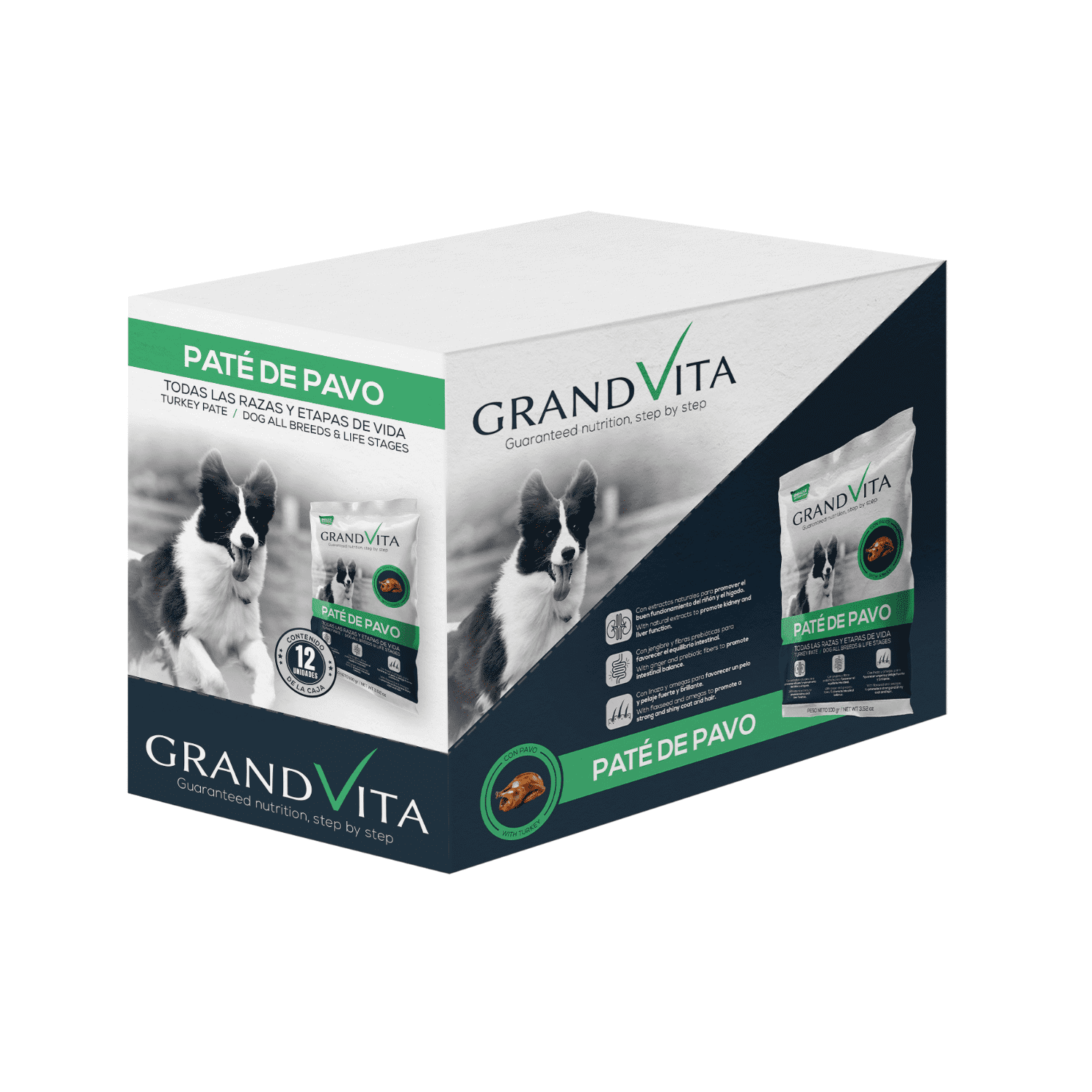 Grand Vita Paté de Pavo - Alimento Húmedo para Perros