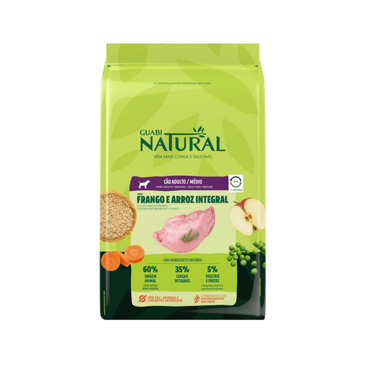Guabi Natural Perro Adulto Mediano Pollo y Arroz Integral - Alimento para Perros
