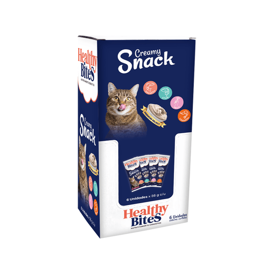 Healthy Bites Creamy Snack Surtido Caja para Gatos (6 Paquetes x 4 Unidades) - Snacks para Gatos