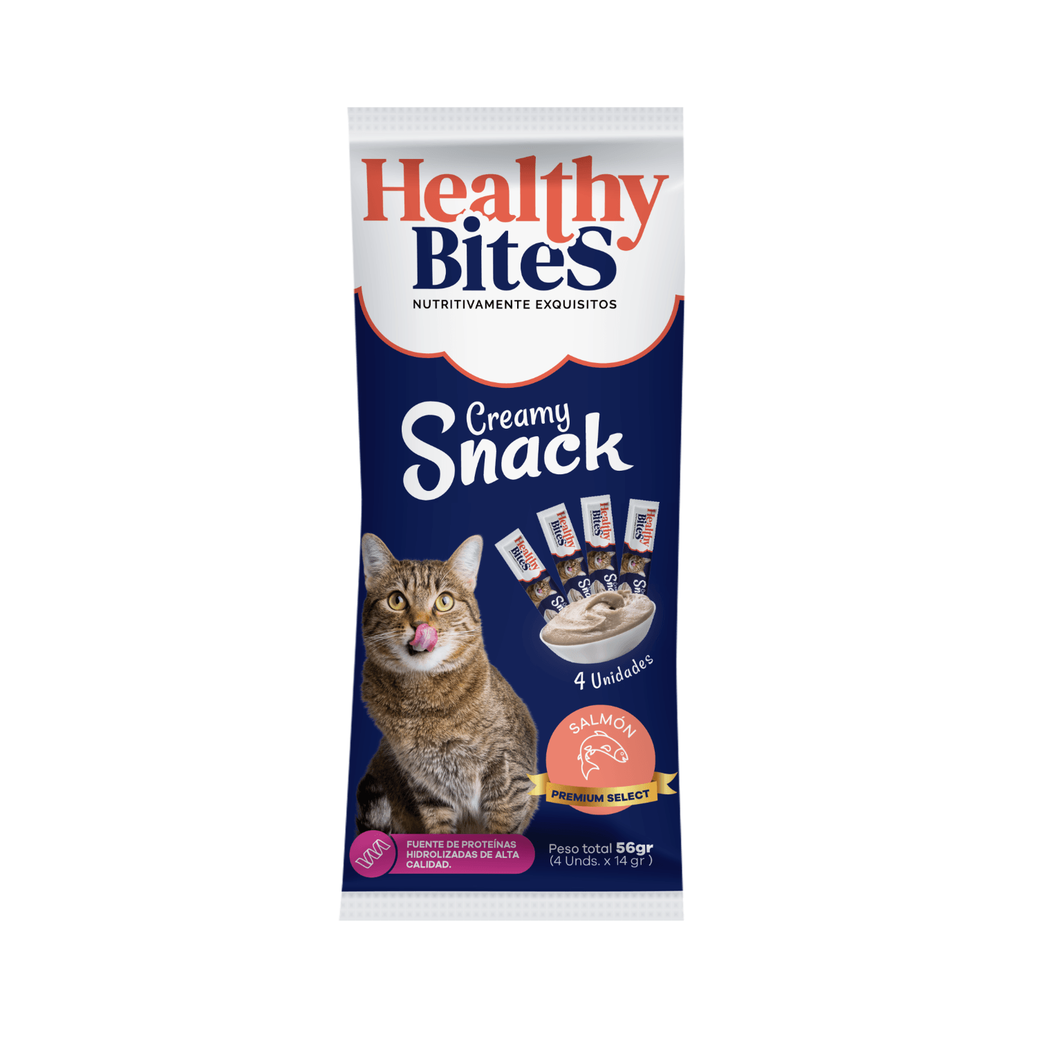 Healthy Bites Creamy Snack Salmón para Gatos - Snacks para Gatos