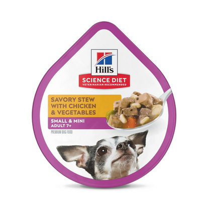 Hills Adult 7+ Small and Mini Chicken Tray - Alimento Húmedo para Perros