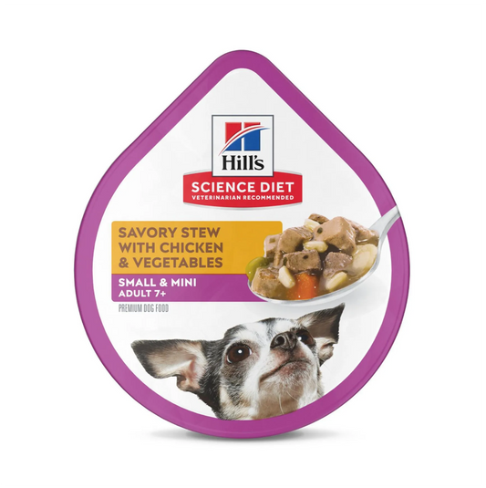 Hills Adult 7+ Small and Mini Chicken Tray - Alimento Húmedo para Perros