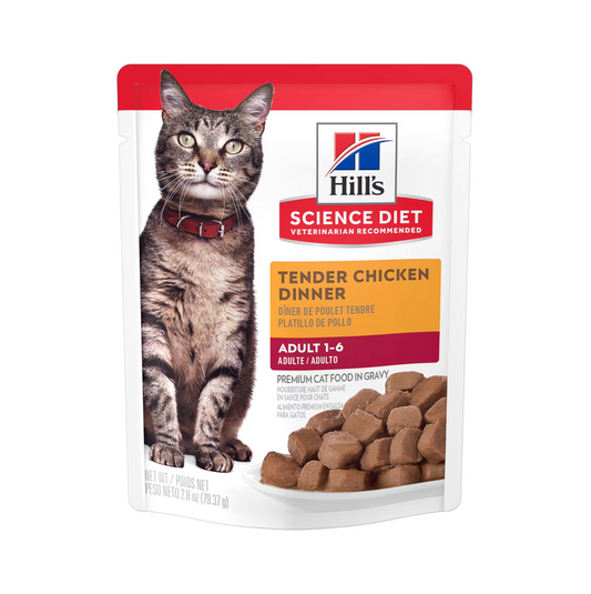 Hills Adult Tender Chicken Dinner Pouch - Alimento Húmedo para Gatos