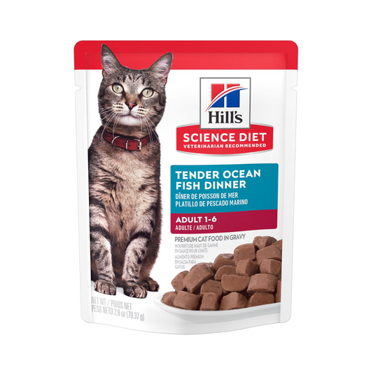 Hills Adult Tender Ocean Fish Dinner Pouch - Alimento Húmedo para Gato