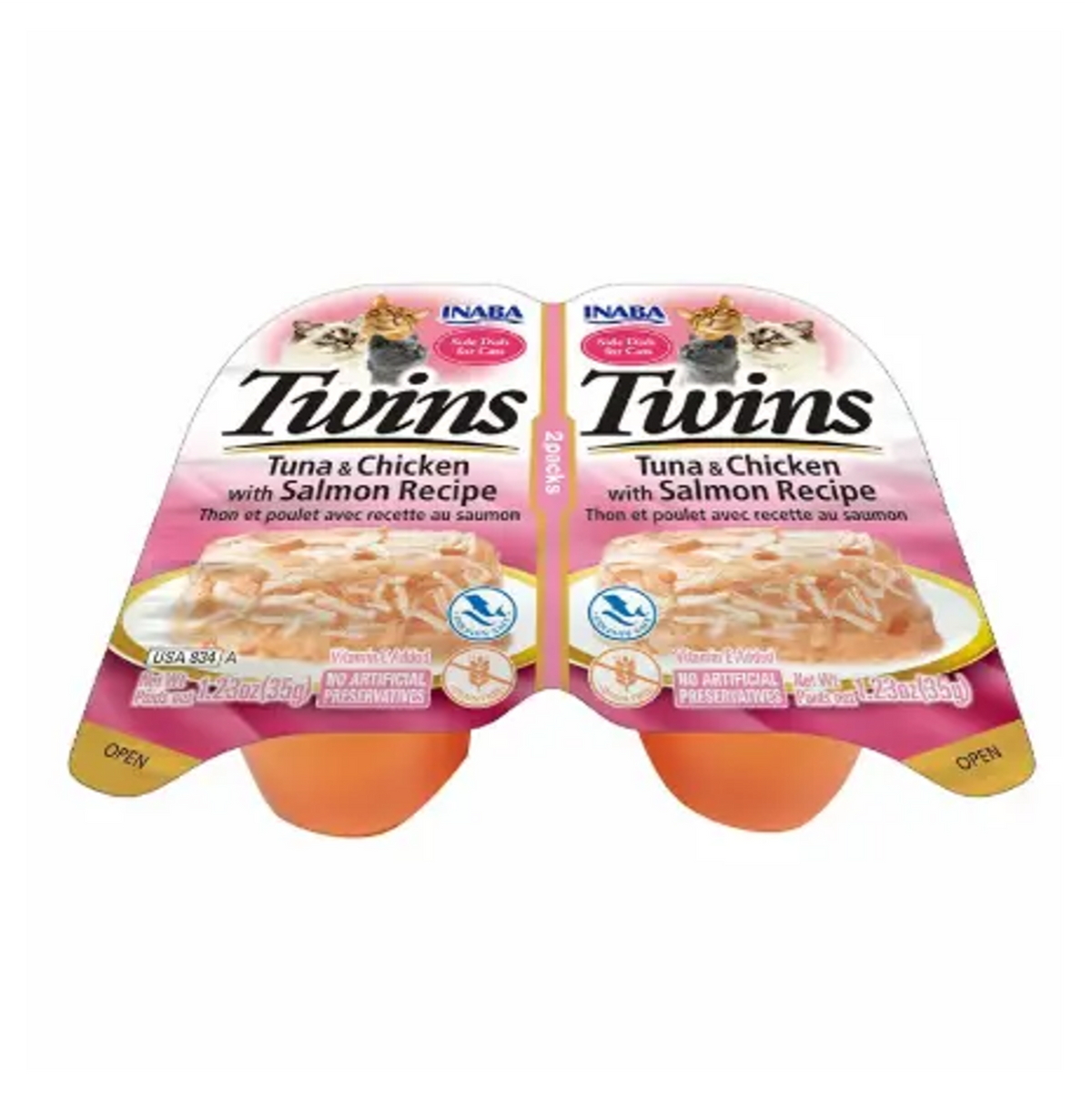 Inaba Cat Twins Atún y Pollo con Salmón - Alimento Húmedo para Gatos