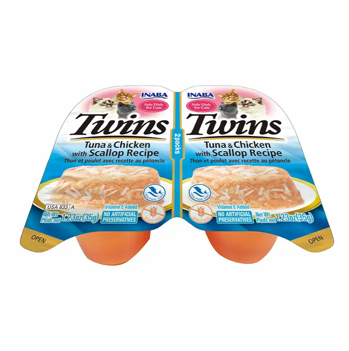 Inaba Cat Twins Atún y Pollo con Vieira - Alimento Húmedo para Gatos