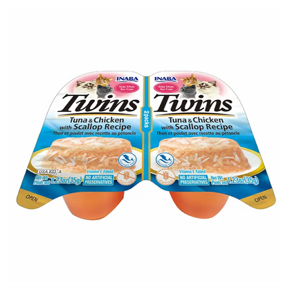 Inaba Cat Twins Atún y Pollo con Vieira - Alimento Húmedo para Gatos