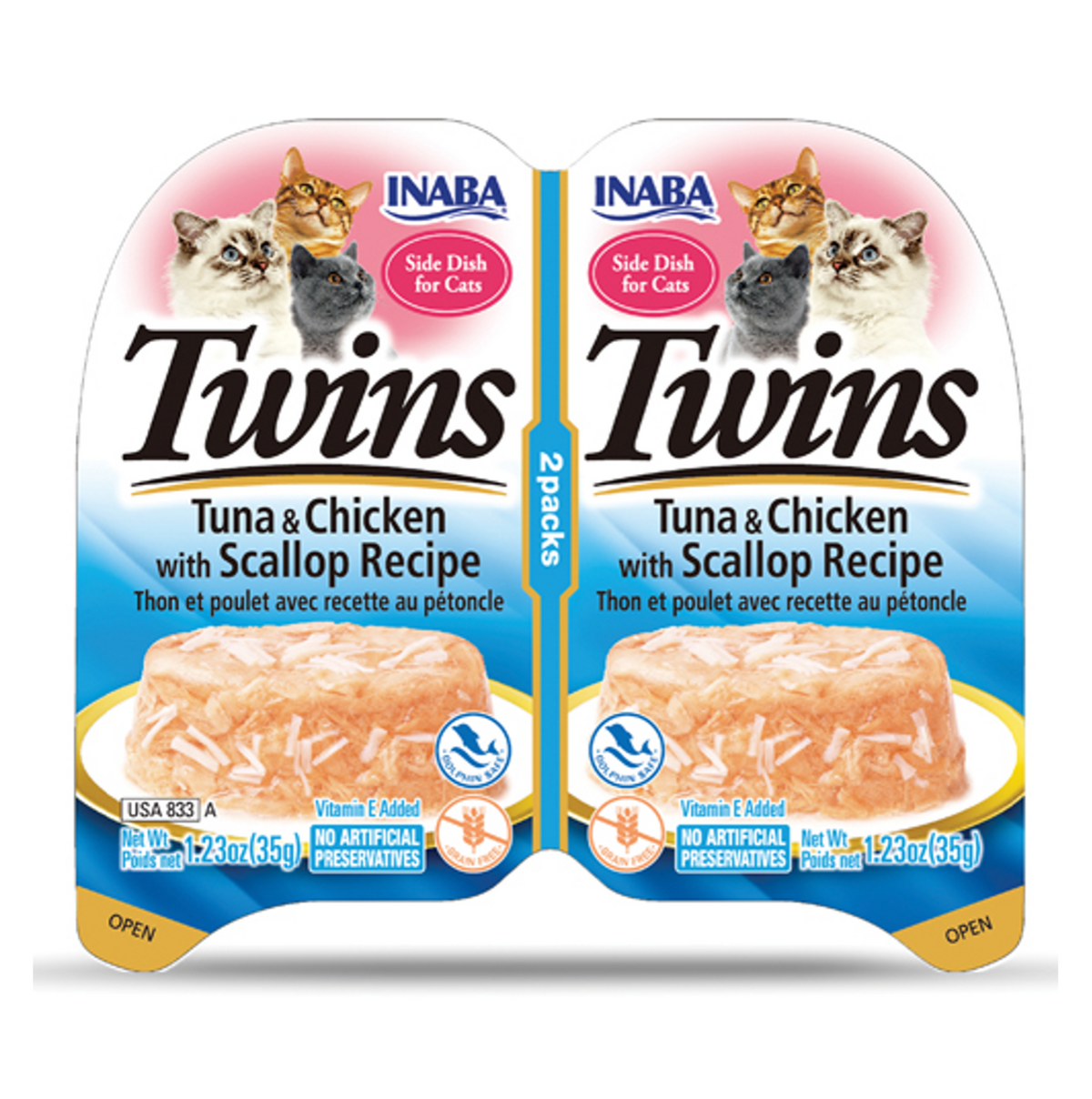 Inaba Cat Twins Atún y Pollo con Vieira - Alimento Húmedo para Gatos
