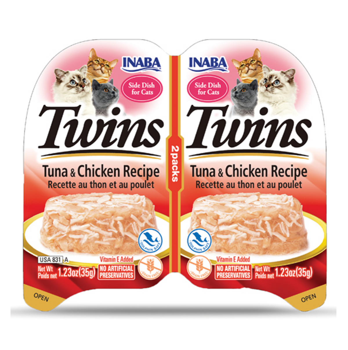 Inaba Cat Twins Tuna and Chicken Recipe - Alimento Húmedo para Gatos