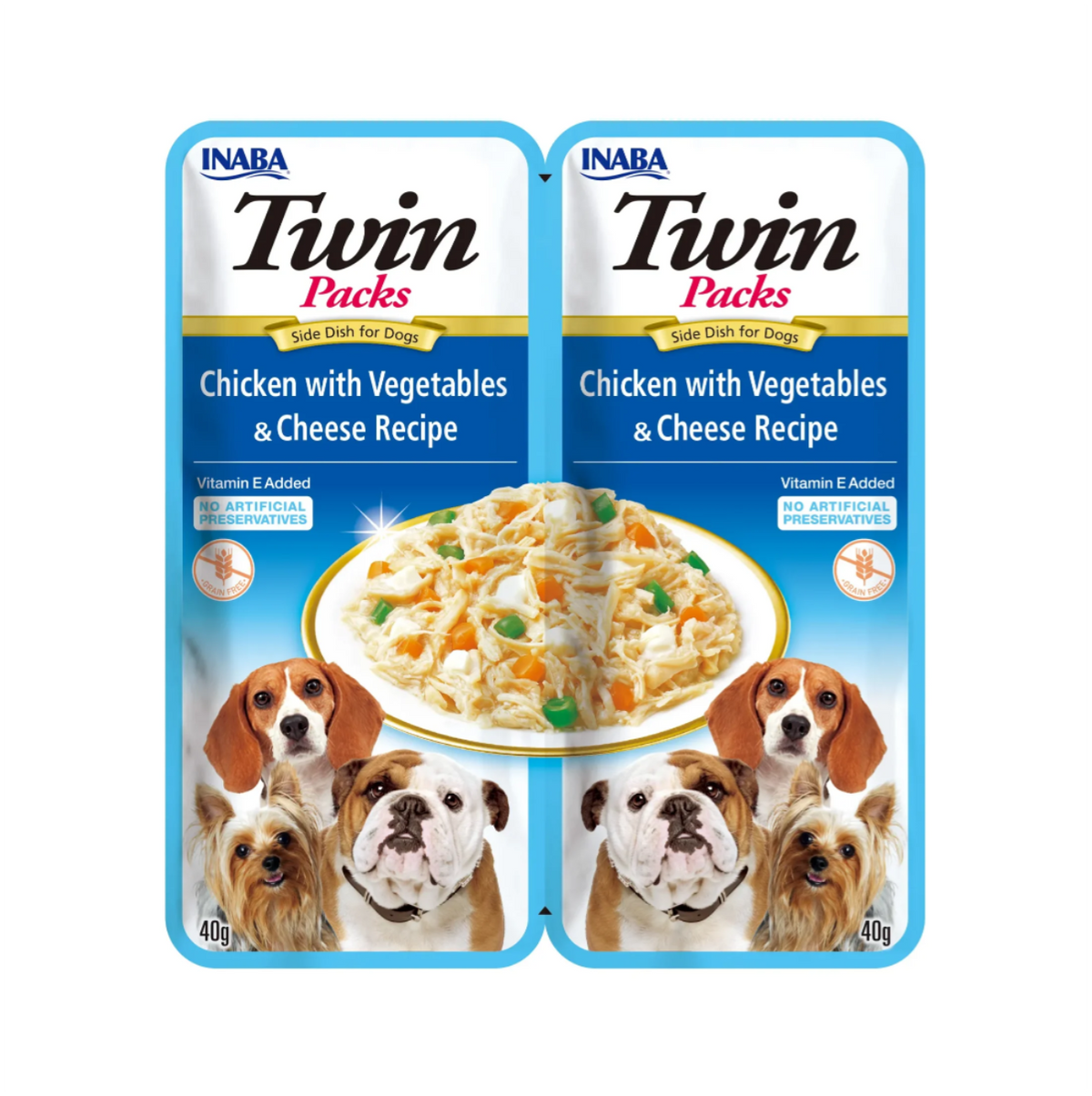 Inaba Dog Twin Packs Chicken with Vegetables and Cheese Recipe - Alimento Húmedo para Perros