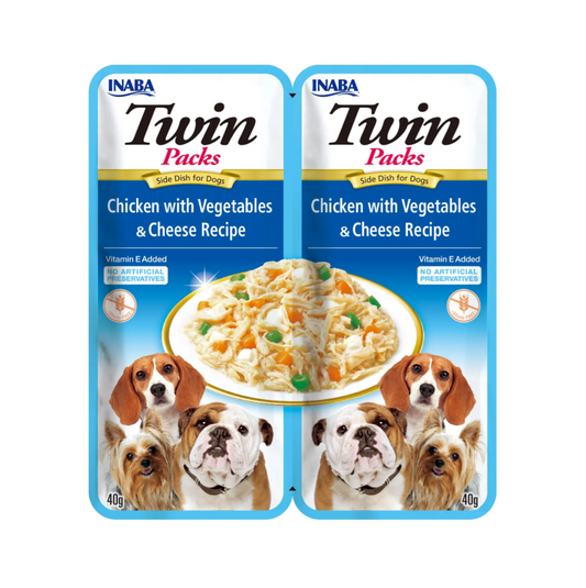 Inaba Dog Twin Packs Chicken with Vegetables and Cheese Recipe - Alimento Húmedo para Perros