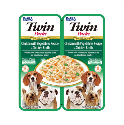 Inaba Dog Twin Packs Chicken with Vegetables Recipe in Chicken Broth - Alimento Húmedo para Perros