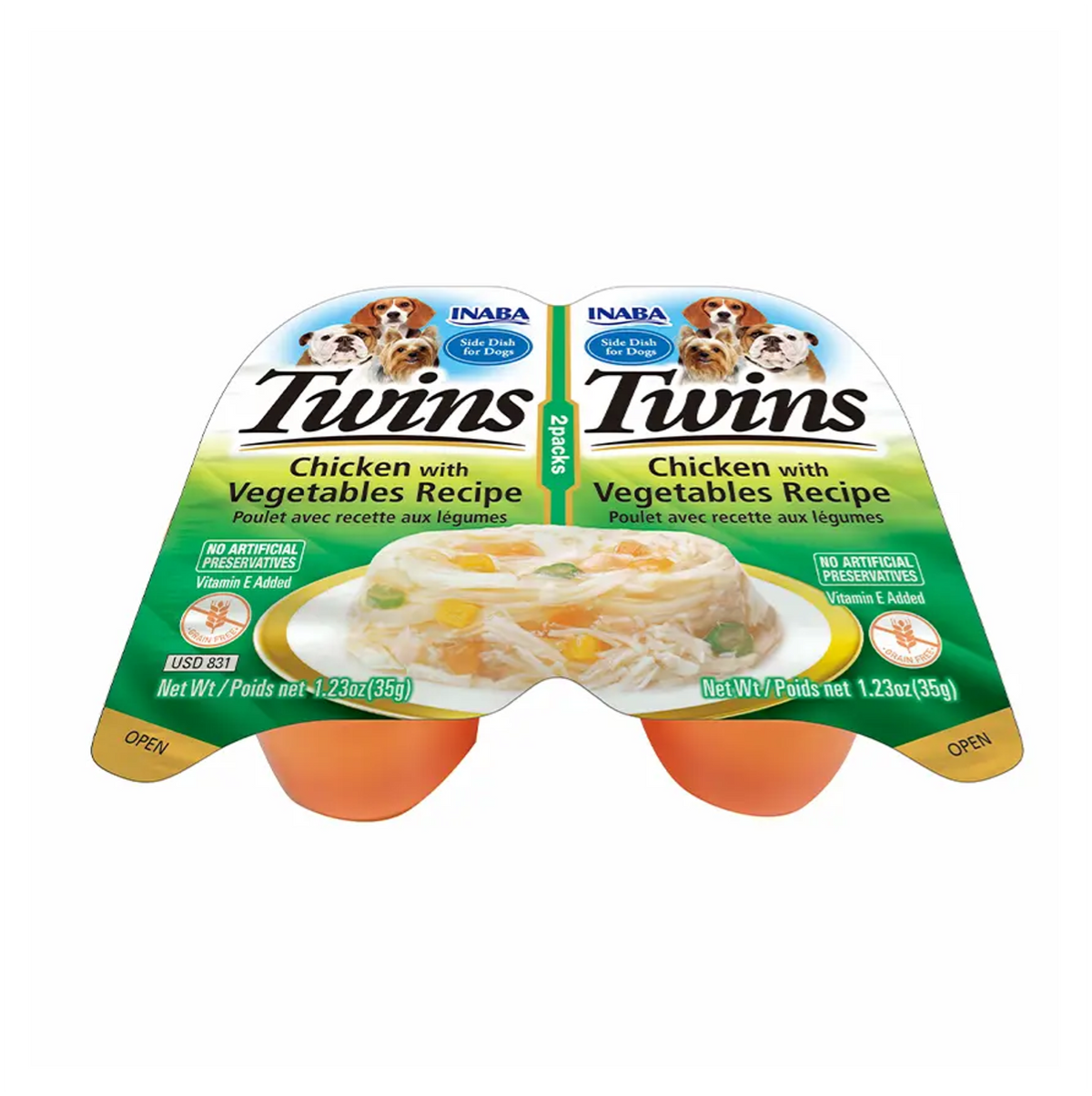 Inaba Dog Twins Chicken with Vegetables Recipe - Alimento Húmedo para Perros