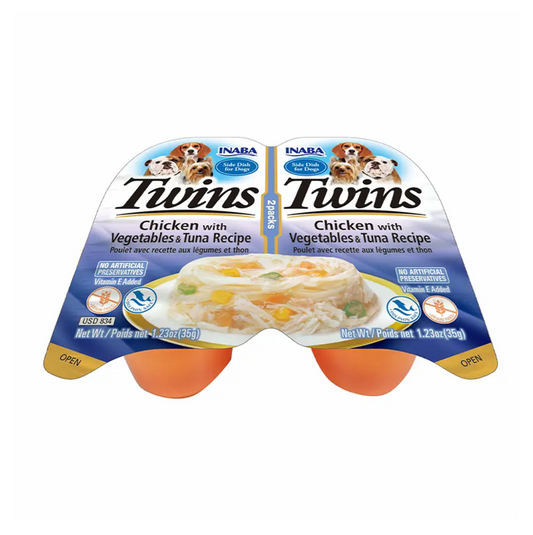 Inaba Dog Twins Chicken with Vegetables and Tuna Recipe - Alimento Húmedo para Perros