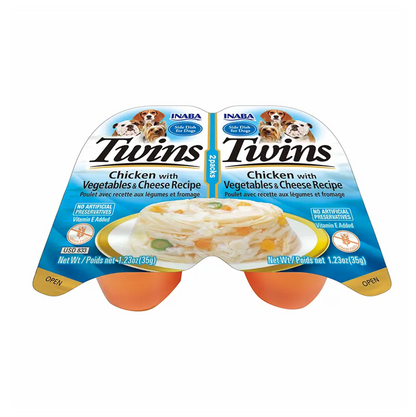 Inaba Dog Twins Chicken with Vegetables and Cheese Recipe - Alimento Húmedo para Perros