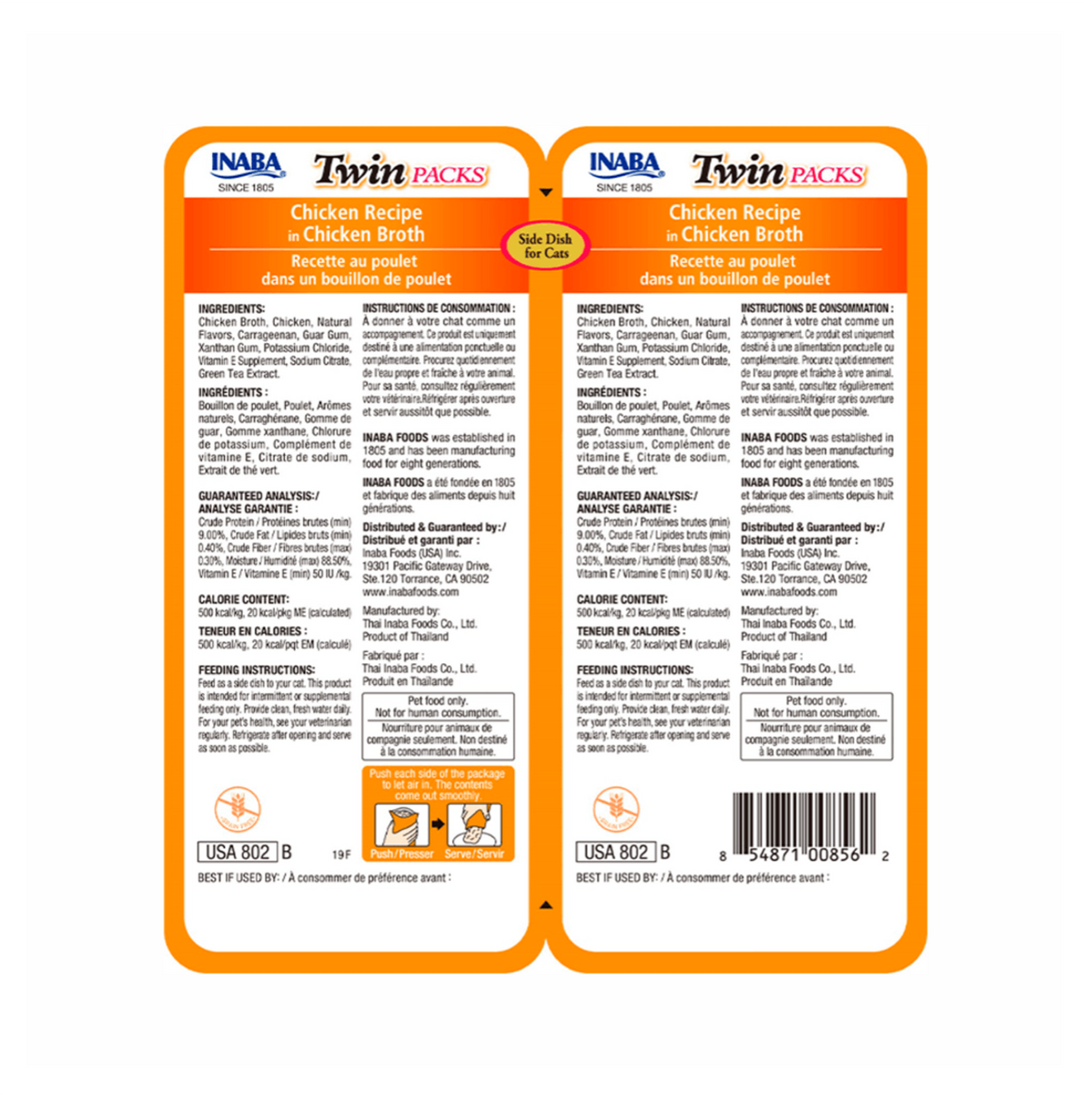 Inaba Twin Packs Pollo en Caldo de Pollo - Alimento Húmedo para Gatos