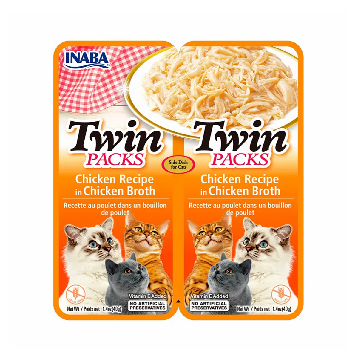 Inaba Twin Packs Pollo en Caldo de Pollo - Alimento Húmedo para Gatos