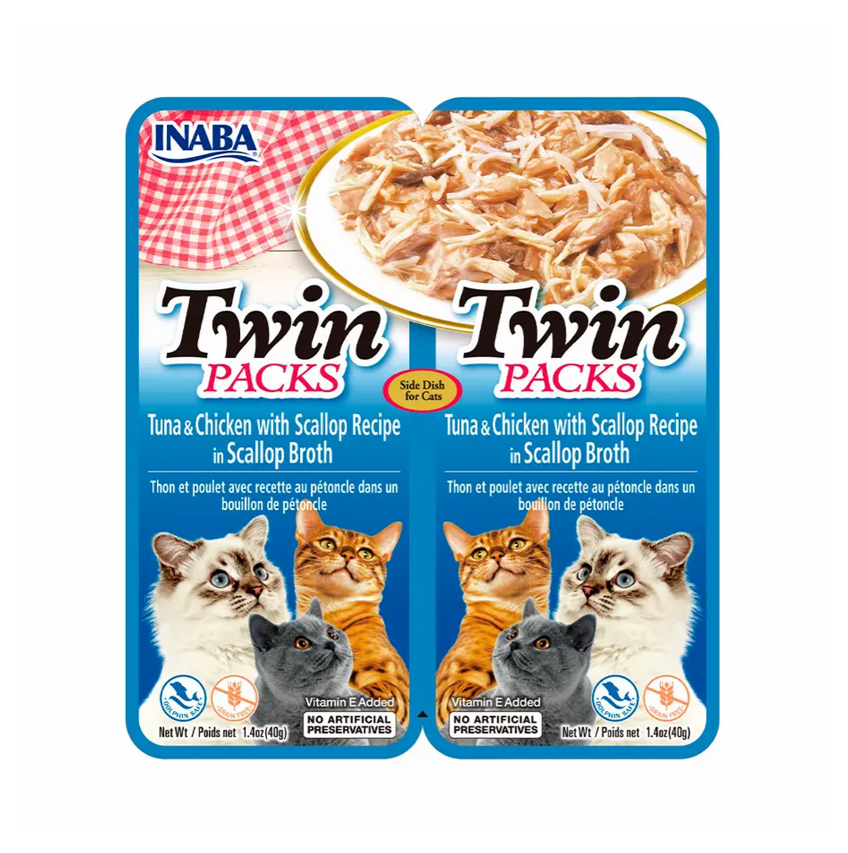Inaba Twin Packs Atún y Pollo en Caldo de Vieira - Alimento para Gatos