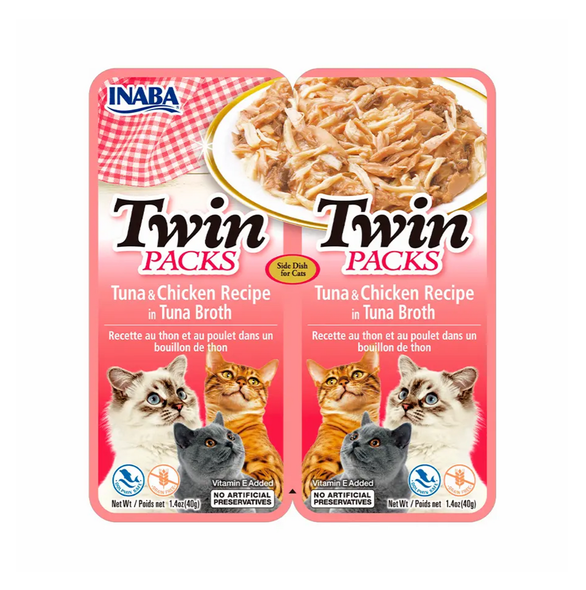 Inaba Twin Packs Pollo y Atún en Caldo de Atún - Alimento para Gatos